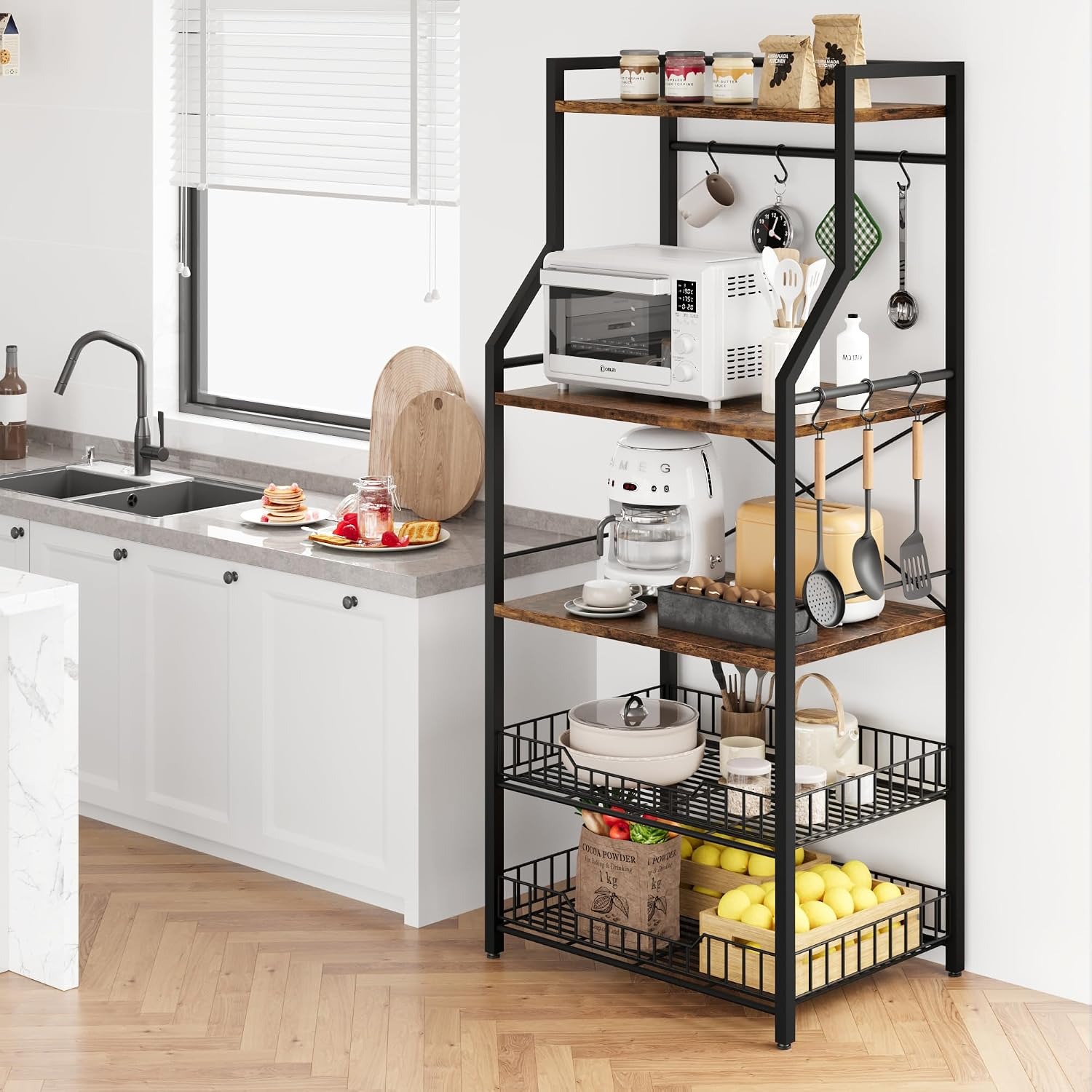 5 Tier Kitchen Bakers Rack wit - огляд і ціна Kitchen Baking Rack